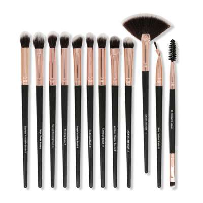 hot selling 12PCS makeup plastic handle makeup brush set eye shadow brush